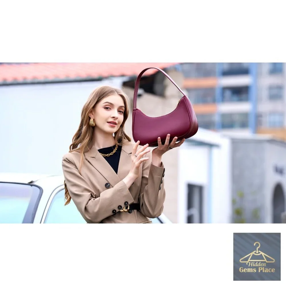 Lightweight PU Leather Hobo Tote with Zipper Closure for Daily Use